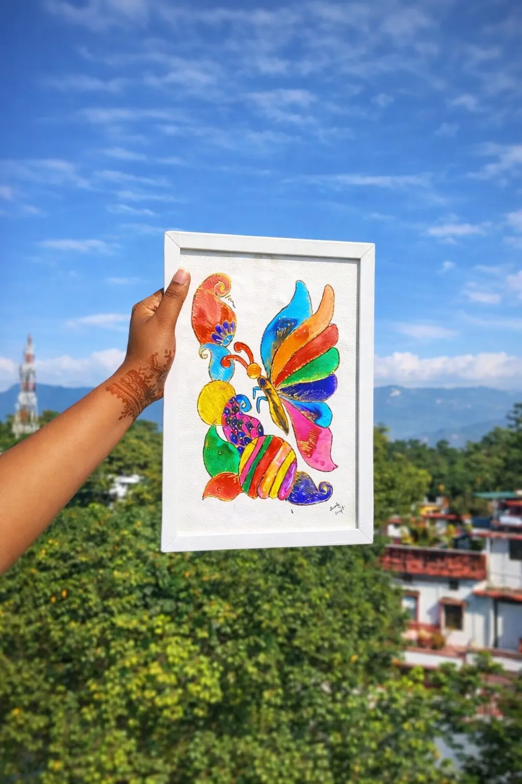 Simple Butterfly Glass painting - Handmade Craft by SuOly Craft
