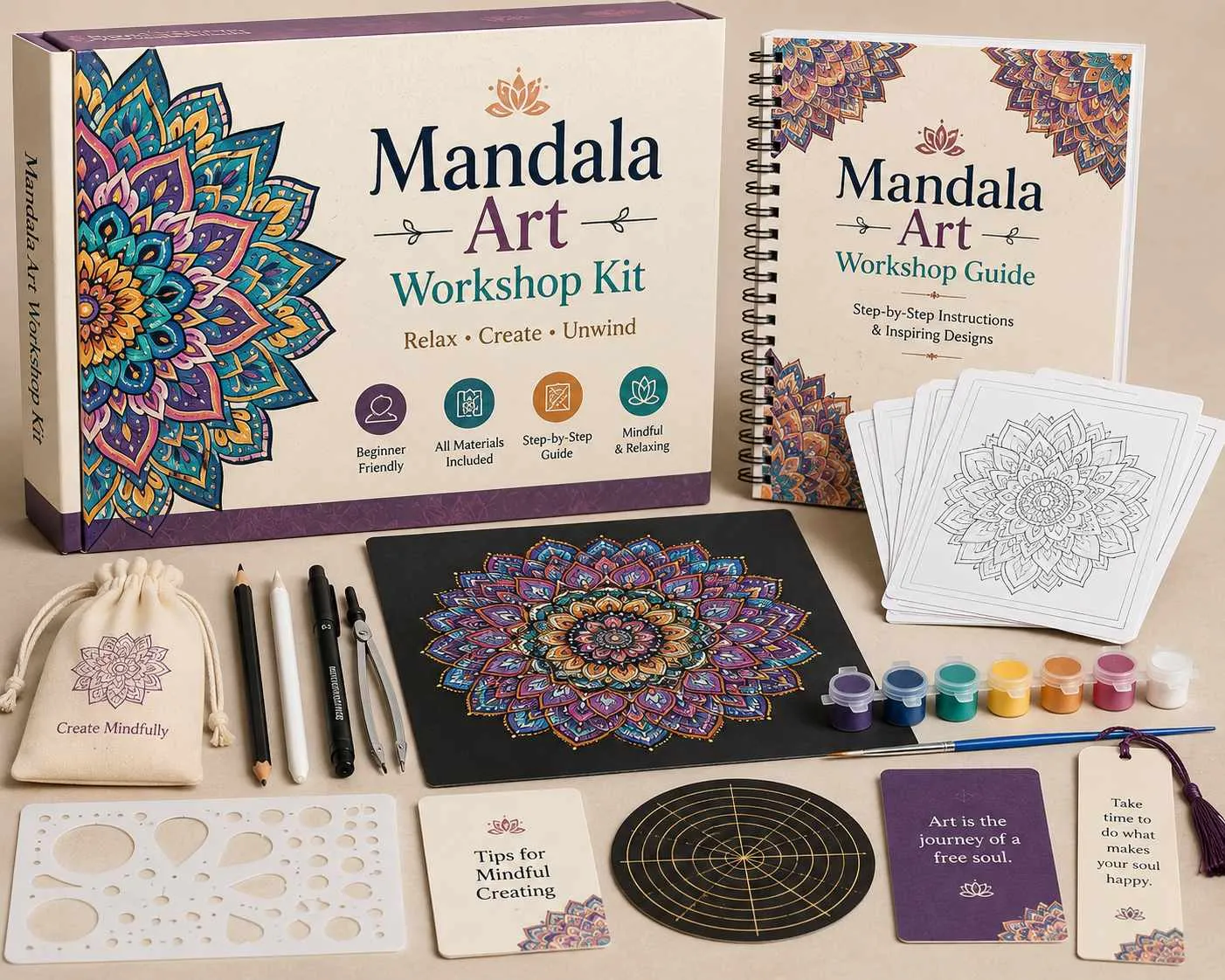 Mandala Art Workshop Kit - Handmade Craft by SuOly Craft