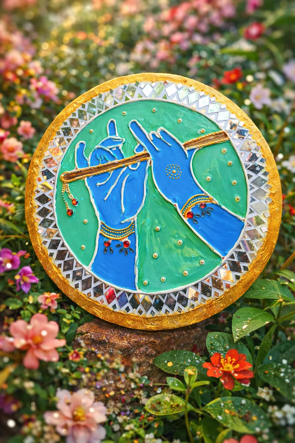 Krishna Bansuri Lippan Art - Handmade Craft by SuOly Craft